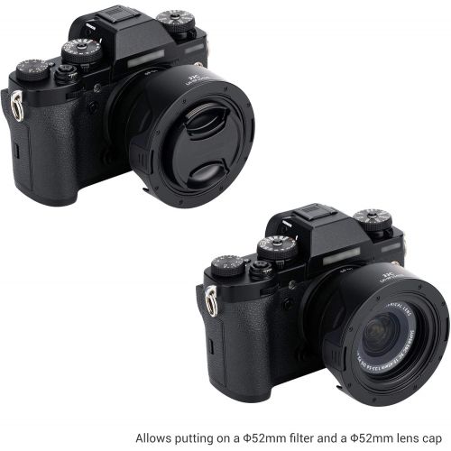  JJC Reversible Lens Hood Shade for Nikon NIKKOR Z 28mm f2.8 SE/Z 40mm f2, Fujifilm Fuji XC 15-45mm F3.5-5.6 OIS PZ/XF 18mm f2 R & Canon EF 40mm f2.8 STM Lens Compatible with 52mm Lens