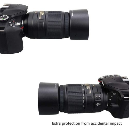  JJC Reversible Dedicated Lens Hood Shade for Nikon AF-S DX NIKKOR 55-300mm f/4.5-5.6G ED VR Zoom Lens, Nikon HB-57 Replacement Lens Hood