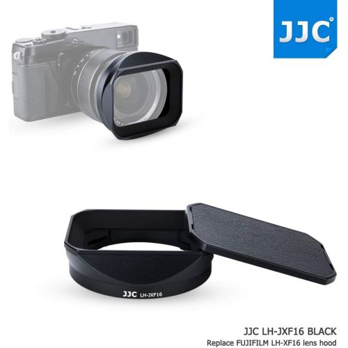  JJC Bayonet Square Metal Lens Hood Shade w/Hood Cap Protector Replace Fuji LH-XF16 for Fujifilm Fujinon XF 16mm F1.4 R WR Lens on Camera X-H1 X-Pro3 X-Pro2 X-Pro1 X-T4 X-T3 X-T2 X-T1 X