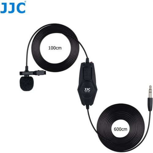  JJC 7Meters / 23Feet Omnidirectional Lavalier Microphone for Camera Camcorders Handy Recorder Audio Recording fits Canon Nikon Sony Fujifilm Zoom Tascam 3.5mm/6.35mm Microphone Lin