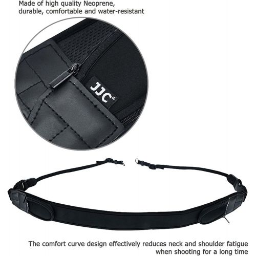  JJC 0.28 Padded Soft Camera Shoulder Neck Strap Belt with Adjustable Quick Release & Zipped Pockets for Canon EOS R5 R6 Rp R Rebel T7 T8i T7i SL3 90D 77D 5D Mark IV 6DM2 for Nikon Z6 Z