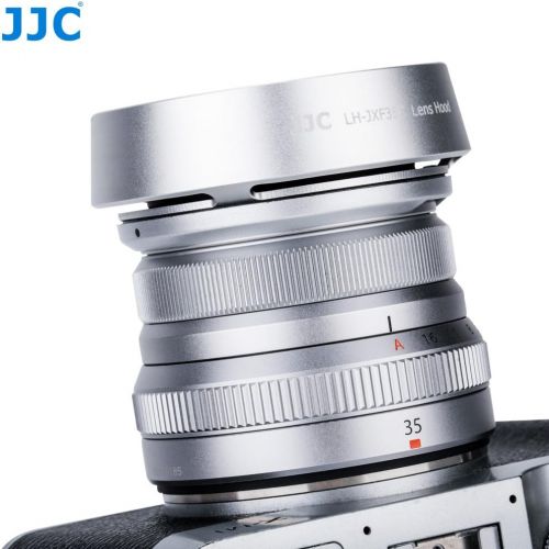  JJC Bayonet Metal Lens Hood for Fujifilm Fujinon XC 35mm F2 & XF 35mm F2 & XF 23mm F2 R WR Lens on Camera X-S10 X-E4 X-T4 X-Pro3 X-Pro2 X-T3 X-T2 X-T30 X-T20 X-E3 X-T200 X-A7 Replace F