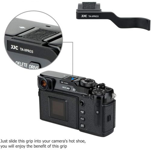  JJC Metal Thumbs Up Grip for Fuji Fujifilm X-PRO3 XPRO3 X-PRO2 XPRO2 with Hot Shoe Cover Protector Not Interfere with Controls of Camera