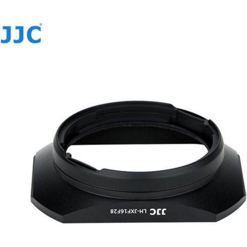  JJC Deluxe Square Metal Lens Hood Replacement w/Cover Cap for Fujifilm Fujinon XF 16mm F2.8 R WR Lens on Camera X-T30 X-T20 X-T10 X-T4 X-T3 X-T2 X-T1 X-Pro3 X-Pro2 X-Pro1 X-E3 X-E2S X-