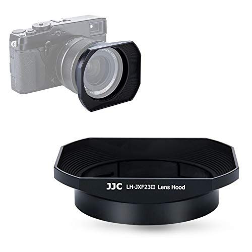  JJC Bayonet Square Metal Lens Hood for Fujifilm Fujinon XF 23mm F1.4 & 56mm F1.2 Lens on Camera XS10 X-S10 X-E4 XE4 XT4 XT3 XT2 XT1 XPro3 XPro2 XT30 XT20 Replace Fuji LH-XF23 Fit Origi