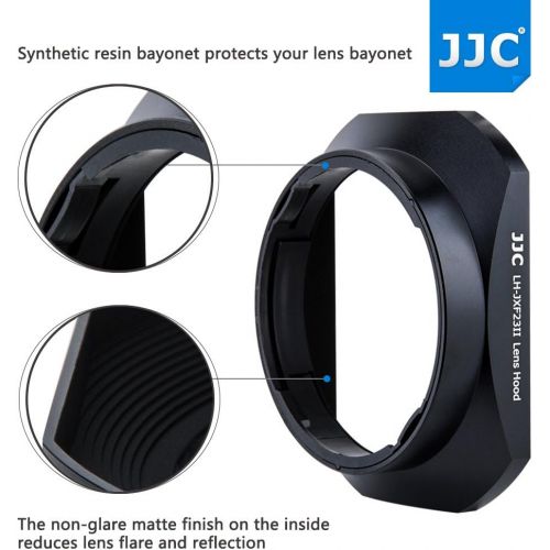  JJC Bayonet Square Metal Lens Hood for Fujifilm Fujinon XF 23mm F1.4 & 56mm F1.2 Lens on Camera XS10 X-S10 X-E4 XE4 XT4 XT3 XT2 XT1 XPro3 XPro2 XT30 XT20 Replace Fuji LH-XF23 Fit Origi