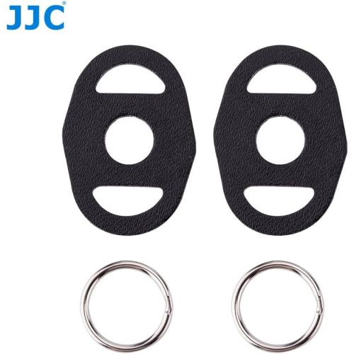  JJC 2 Pairs Camera Strap Eyelet Split O Ring & Leather Cover Piece for A6600 A6500 A6400 A6300 A6100 A6000 A7RIV A7RIII A7II A7S A9 X-E4 X-T4 X-T3 X-T30 X-Pro3 X-S10 X100V Z7II Z6I