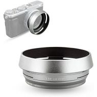 Lens Hood Set JJC Lens Shade for Fuji Fujifilm X100V X100F X100S X100T X100 X70 Replaces Fujifilm LH-X100 Lens Hood & Adapter Ring Aluminum Alloy -Silver