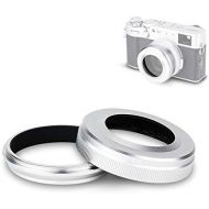 JJC Lens Hood Shade Set for Fuji Fujifilm X100V X100F X100T X100S X100 Replace Fuji LH-X100 Hood & AR-X100 Adapter Ring Attaching 49MM Filter -Silver