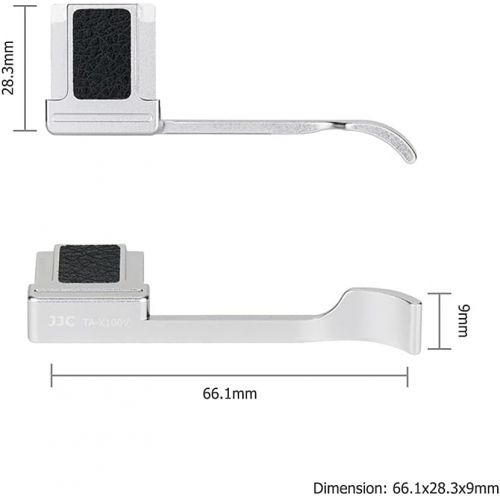  JJC Deluxe Metal Thumb Up Grip for Fujifilm Fuji X-E4 XE4 X-E3 XE3 X100V X100F X100T Thumb Rest Support/Silver
