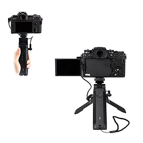  JJC Handheld Shooting Grip and Mini Tabletop Tripod with Remote Function for Fujifilm Fuji X-T30 II X-S10 X-T200 X-T100 X-T4 X-T3 X-T30 X-T20 X-E4 X-E3 X-100V GFX 50S GFX 100S Replaces
