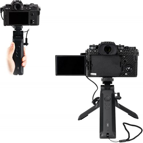  JJC Handheld Shooting Grip and Mini Tabletop Tripod with Remote Function for Fujifilm Fuji X-T30 II X-S10 X-T200 X-T100 X-T4 X-T3 X-T30 X-T20 X-E4 X-E3 X-100V GFX 50S GFX 100S Replaces