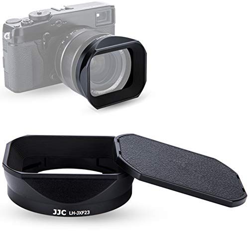  JJC Square Metal Lens Hood w/Hood Cap Replace Fuji LH-XF23 for Fujifilm Fujinon XF 23mm F1.4 R & XF 56mm F1.2 R (APD) Lens on Camera X-S10 X-E4 X-T4 X-T3 X-T2 X-T1 X-Pro3 X-Pro2 X-Pro1