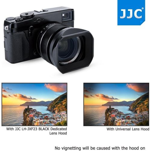  JJC Square Metal Lens Hood w/Hood Cap Replace Fuji LH-XF23 for Fujifilm Fujinon XF 23mm F1.4 R & XF 56mm F1.2 R (APD) Lens on Camera X-S10 X-E4 X-T4 X-T3 X-T2 X-T1 X-Pro3 X-Pro2 X-Pro1