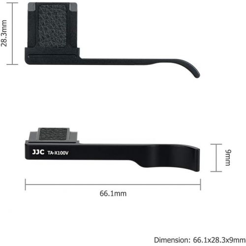  JJC Metal Thumbs Up Grip for Fuji Fujifilm X100V X100F & X-E3 with Hot Shoe Cover Protector Not Interfere with Controls of Camera -Black