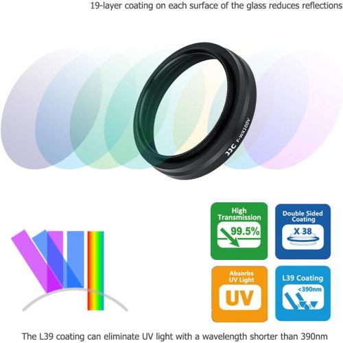  JJC UV Filter & Lens Hood Kit for Fujifilm Fuji X100V X100F X100T X100S X100 Allow to Mount Original Ring & Lens Cap -Black