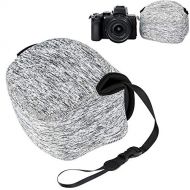 JJC Neoprene Compact Case Travel Pouch for Nikon Z fc Zfc with Nikkor DX 16-50mm Lens/Z50 Z 50 Camera with Nikkor DX 16-50mm Lens and HN-40 Lens Hood - Grey
