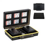 JJC Camera Battery and SD Card Case Holder, 6 SD Card+2 Camera Battery Slots Case Storage for Canon LP-E6 Nikon EN-EL15 Sony NP-FZ100 NP-FW50 Olympus BLS-5 Fujifilm NP-W126S,Water-Resi