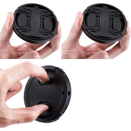  2 Pack JJC 58mm Front Lens Cap Cover for Canon EOS Rebel T7 T6 T5 T100 4000D T8i T7i T6s T6i T5i T4i T3i T2i T1i SL3 SL2 SL1 XSi XTi with EF-S 18-55mm Kit Lens and other Lenses wit