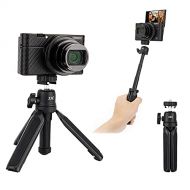 JJC 2 in 1 Extendable Mini Vlogging Tripod and Selfie Stick for Sony ZV-1 RX100 VII ZV-E10 A6000 A6100 A6300 A6400 A7C Canon EOS M50 M6 Mark II G7X Mark III II Panasonic G100 GX85