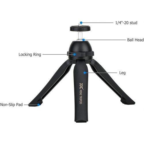  JJC Vlog Camera Mini Tabletop Tripod Stand Handheld Tripod for Sony ZV-1 RX100 VII ZV-E10 A6000 A6100 A6300 A6400 A7C Canon G7X Mark III II EOS M50 M6 Mark II R R5 R6 RP Nikon Z50