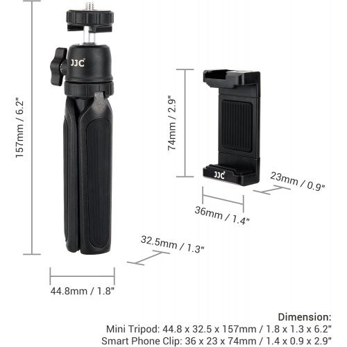  JJC 3 Sections Extendable Camera Mini Tripod, 360°Pan and 90°Tilt Selfie Stick Tripod for Canon G7X Mark III G7X Mark II Sony ZV-1 RX100 VII RX VI Ricoh GR3 GR2 Olympus TG-5 TG-4 Fuji
