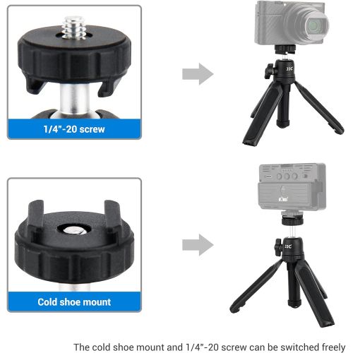  JJC 3 Sections Extendable Camera Mini Tripod, 360°Pan and 90°Tilt Selfie Stick Tripod for Canon G7X Mark III G7X Mark II Sony ZV-1 RX100 VII RX VI Ricoh GR3 GR2 Olympus TG-5 TG-4 Fuji
