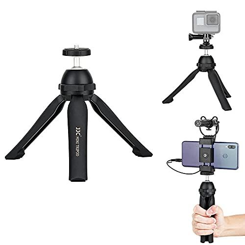  JJC Mini Tabletop Tripod Stand and Handle Grip for GoPro Hero 10 9 8 7 DJI Osmo Insta360 AKASO Action Camera, iPhone Android Samsung Phone, Compact DSLR Mirrorless Digital Vlog Cam