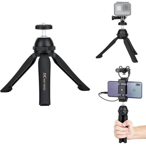  JJC Mini Tabletop Tripod Stand and Handle Grip for GoPro Hero 10 9 8 7 DJI Osmo Insta360 AKASO Action Camera, iPhone Android Samsung Phone, Compact DSLR Mirrorless Digital Vlog Cam