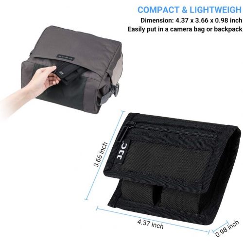  JJC (3 Pockets) DSLR Battery and Memory Card Holder Pouch,Camera Battery and SD CF XQD Card Storage Case for AA Battery and LP-E6 LP-E10 LP-E12 LP-E17 EN-EL14 EN-EL15 NP-FW50 NP-F550 N