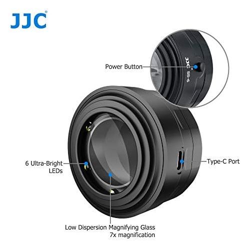  [아마존베스트]JJC Universal Magnifying Glass Cleaning with 7X Magnification and LED Lighting for DSLR / Mirrorless Camera Sensor