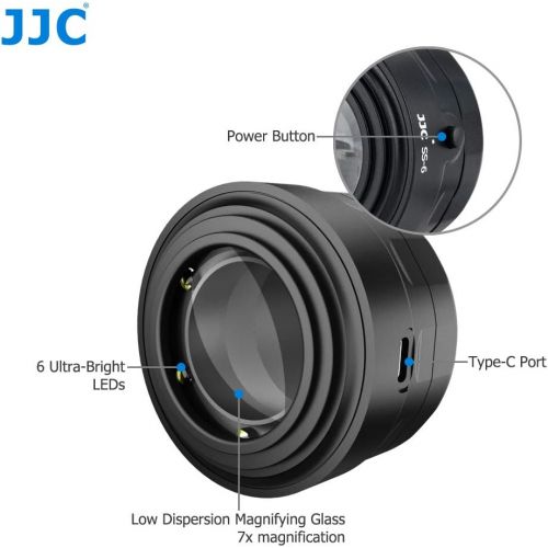  [아마존베스트]JJC Universal Magnifying Glass Cleaning with 7X Magnification and LED Lighting for DSLR / Mirrorless Camera Sensor