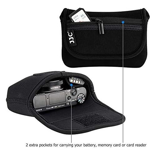  JJC Compact Camera Case Travel Pouch Sleeve for Canon G7X G9X G5X SX740 SX730 SX620 Sony ZV-1 ZV1 RX100 VII VI VA IV III II Olympus TG-6 TG-5 TG-4 Fuji XP140 XP130 XP90 XP80 Ricoh