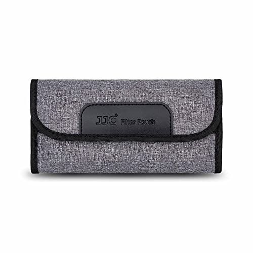  JJC Camera Lens Filter Pouch Case 4 Pockets for Circular Filters Up to 82mm(37mm, 40.5mm, 49mm, 52mm, 55mm, 58mm, 62mm, 67mm, 72mm, 77mm), UV ND CPL Filter Storage Holder with Padded E