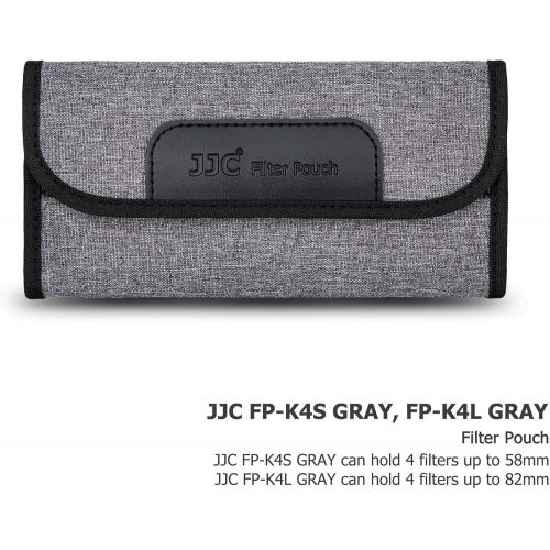  JJC Camera Lens Filter Pouch Case 4 Pockets for Circular Filters Up to 82mm(37mm, 40.5mm, 49mm, 52mm, 55mm, 58mm, 62mm, 67mm, 72mm, 77mm), UV ND CPL Filter Storage Holder with Padded E