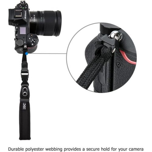  JJC Soft Camera Hand Strap Wrist Strap for Canon Rebel T7 T6 T8i SL3 90D 80D EOS R RP M50 M6 Nikon D3500 D5600 D7500 D750 Z5 Z6 Z7 Z50 Sony A6000 A6100 A6400 A7 A7S A7R A7C Fuji X-