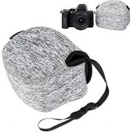 JJC Neoprene Compact Case Travel Pouch for Nikon Z fc Zfc with Nikkor DX 16-50mm Lens/Z50 Z 50 Camera with Nikkor DX 16-50mm Lens and HN-40 Lens Hood - Grey