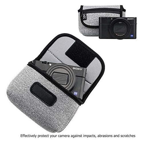  JJC Neoprene Compact Digital Camera Case Travel Pouch for Sony ZV-1 RX100M7 RX100M6 RX100M5 RX100M4 RX100M3 RX100M2 RX100 for Nikon Coolpix AW130 AW120 W150 W300 A10 A100 A300 A900