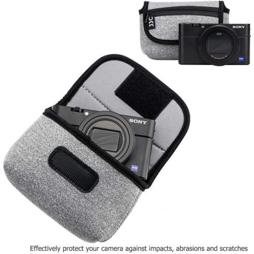  JJC Neoprene Compact Digital Camera Case Travel Pouch for Sony ZV-1 RX100M7 RX100M6 RX100M5 RX100M4 RX100M3 RX100M2 RX100 for Nikon Coolpix AW130 AW120 W150 W300 A10 A100 A300 A900