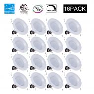 JJC 16 Pack Downlights Retrofit LED Recessed Lighting 5/6 Inch Dimmable 3000K 18W(90W Equiv.)1200LM,Energy Star ETL-Listed