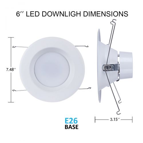  JJC 16 Pack Downlights Retrofit LED Recessed Lighting 5/6 Inch Dimmable 3000K 18W(90W Equiv.)1200LM,Energy Star ETL-Listed