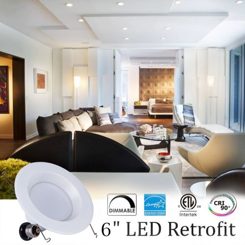  JJC 16 Pack Downlights Retrofit LED Recessed Lighting 5/6 Inch Dimmable 3000K 18W(90W Equiv.)1200LM,Energy Star ETL-Listed