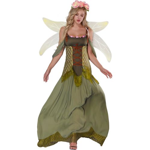  할로윈 용품JJ-GOGO Fairy Costume Women - Forest Princess Costume Adult Halloween Fairy Tale Godmother Costumes