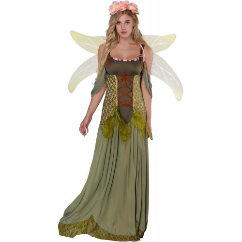  할로윈 용품JJ-GOGO Fairy Costume Women - Forest Princess Costume Adult Halloween Fairy Tale Godmother Costumes