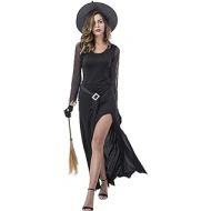 JJ-GOGO Witch Halloween Costumes for Women - Adult Sexy Black Wicked Witch Costume