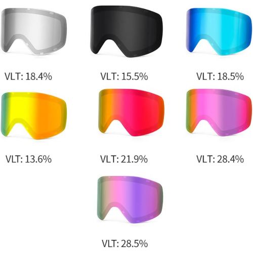  JJINPIXIU Ski Goggles, Ski And Snowboard Goggles, Double Anti-fog Lenses, Anti-ultraviolet, With Anti-fog, Wind And Anti-glare Lenses, Adjustable Shoulder Straps For Men, Women, Te