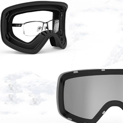  JJINPIXIU Ski Goggles, Ski And Snowboard Goggles, Double Anti-fog Lenses, Anti-ultraviolet, With Anti-fog, Wind And Anti-glare Lenses, Adjustable Shoulder Straps For Men, Women, Te