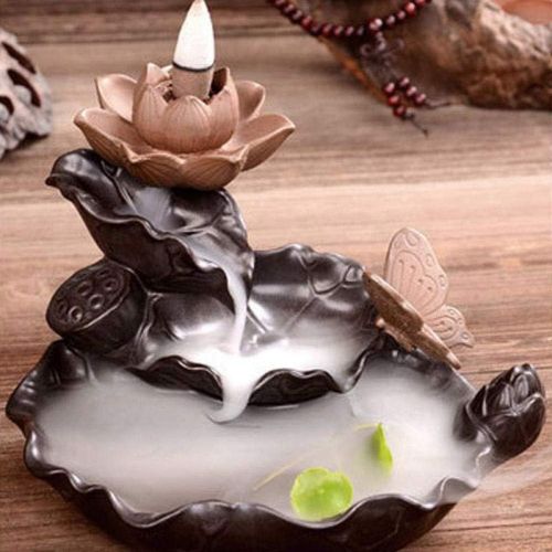  인센스스틱 JJSPP Incense Burner, Burner Home Decor with Butterfly Ceramic Lotus Stick Incense Holder