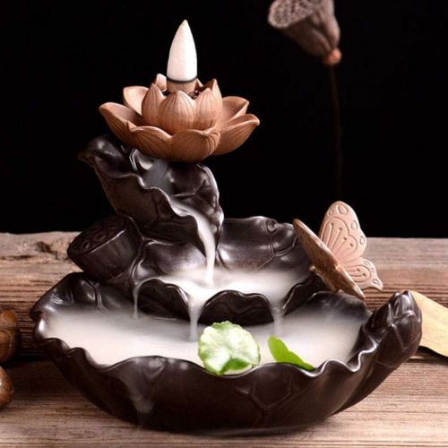  인센스스틱 JJSPP Incense Burner, Burner Home Decor with Butterfly Ceramic Lotus Stick Incense Holder