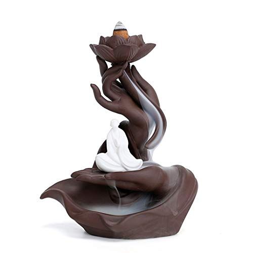  인센스스틱 JJSPP Backflow Incense Burner, Handmade Ceramic Backflow Cone Sticks Incense Holder Home Decor Craftwork Size 140x170mm